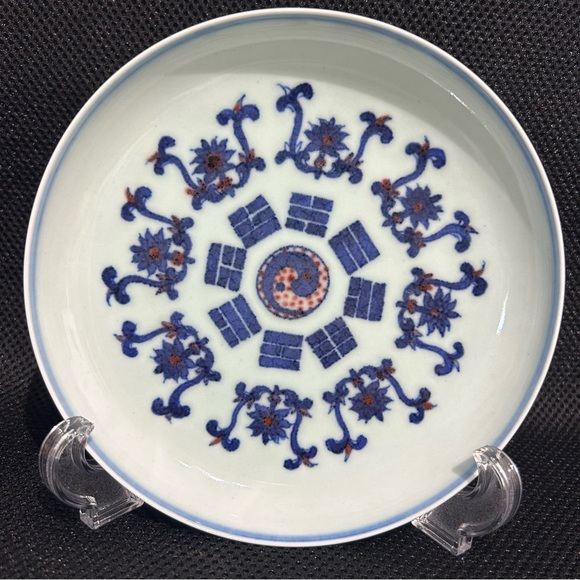 Chinese Doucai Plate Jingdezhen Porcelain In Fitted BoxRARE FIND
